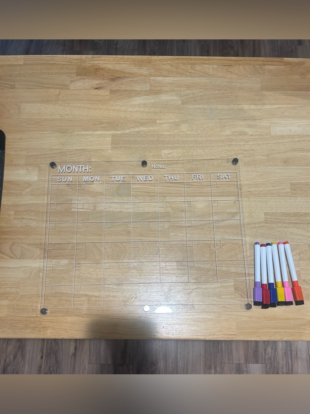 Acrylic Magnetic Dry Erase Calendar